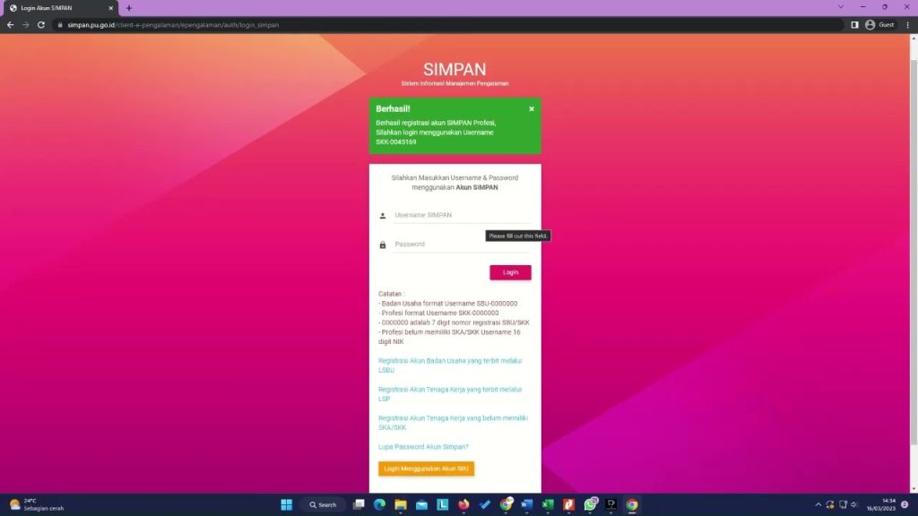 Panduan lengkap cara reset akun E-SIMPAN SKK PUPR yang lupa password atau email dengan mudah dan cepat.