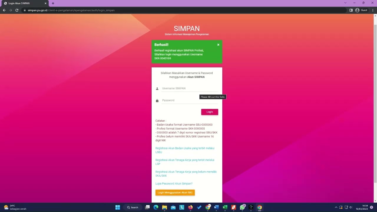 Panduan lengkap cara reset akun E-SIMPAN SKK PUPR yang lupa password atau email dengan mudah dan cepat.